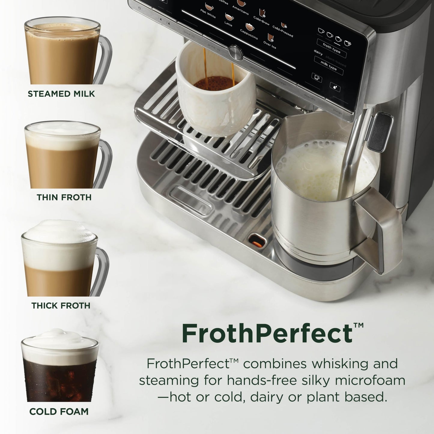 Ninja AutoBarista Fully Automatic Espresso Machine | 10 One Touch Hot & Iced Drink Options, Built-in Coffee Grinder, Milk Frother | Easy Self-Clean | Latte, Cappuccino, Cold Brew – AE1001