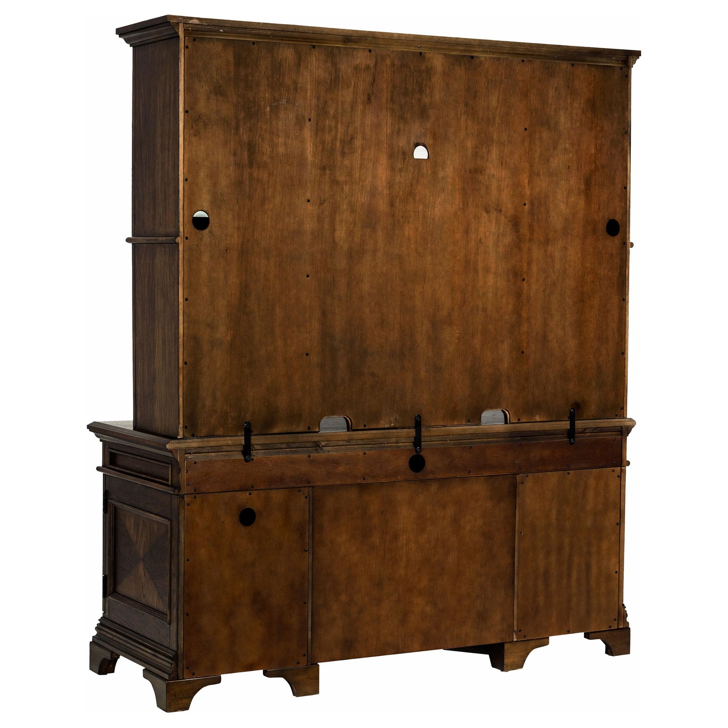 Coaster Home Furnishings - Hartshill - 5-Drawer Wood Credenza Desk with Hutch, Lockable Cabinets, USB Ports and Power Outlet - Home Office - 66-Inch - Burnished Oak - 881283