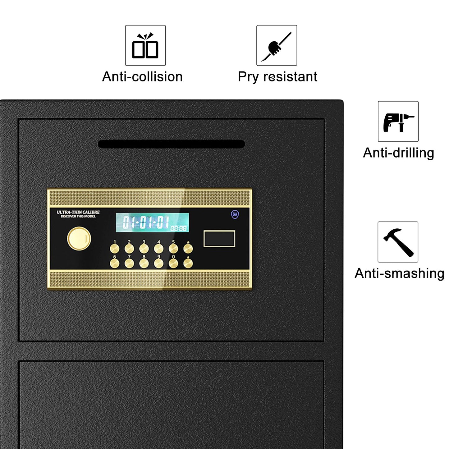 Password-Protected Fireproof and Waterproof Safe, Small Home Safe with Hidden Code Function, Wall-Mounted Cabinet-Style Safe for Home, Office, and Hotel, Digital Security Safe Box,A1