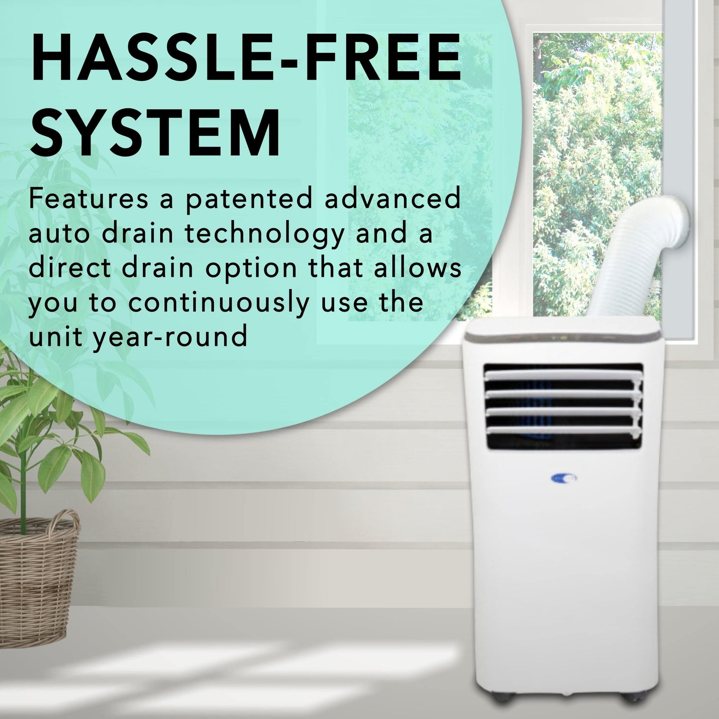 Whynter Portable Air Conditioner 10,000 BTU with Dehumidifier & Cooling Fan for 300 Sq. Ft. Rooms, Includes AC Unit Window Kit, ARC-102CS (7,000 BTU SACC), White