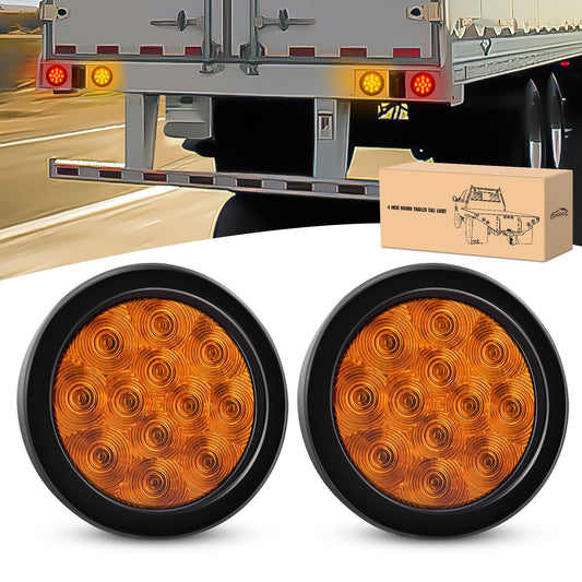 GOOACC Trailer Tail Light 2 PCS 12 LED Amber Turn Signals IP67 Waterproof Model Tail-13