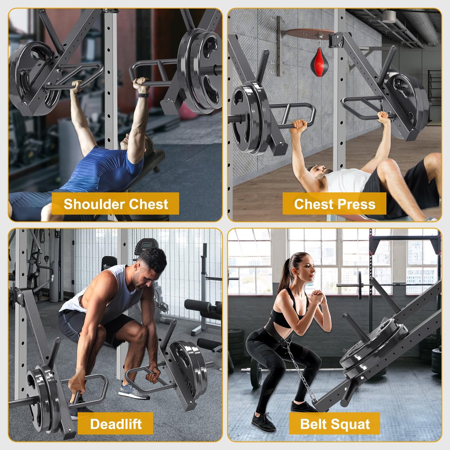Kipika Power Rack Jammer Arms - Adjustable Height & Angle Lever Arm System for 3x3 Power Cages with 5/8" or 1" Holes - Fits 2-Inch Olympic Plates - 1 Pair (for 3" x 3" Racks with 5/8" or 1" Holes)