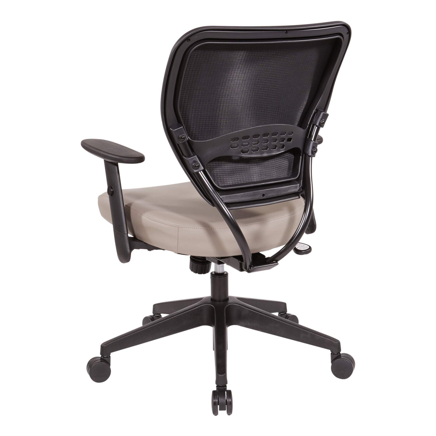 Space Seating 55 Series Air Grid Back Adjustable Manager's Task Chair with Built-in Lumbar Support and Angled Arms, Antimicrobial Dillon Stratus Faux Leather