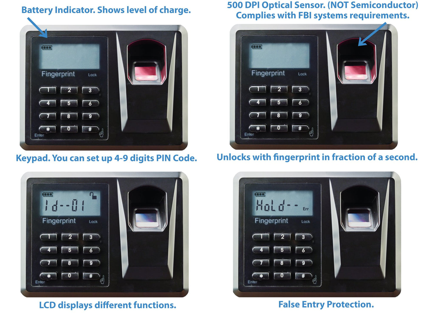 Viking Security Safe VS-12BL Heavy Duty Biometric Fingerprint Wall Pistol Gun Safe