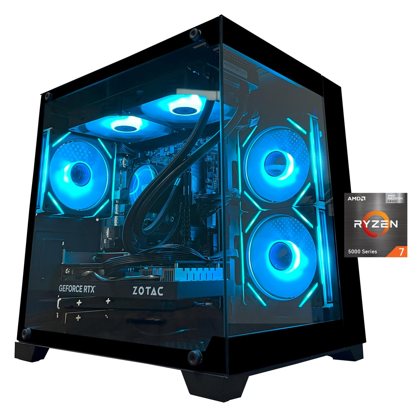 YAWYORE Gaming PC, AMD Ryzen 7 5700X, GeForce RTX 5060 Desktop Computer
