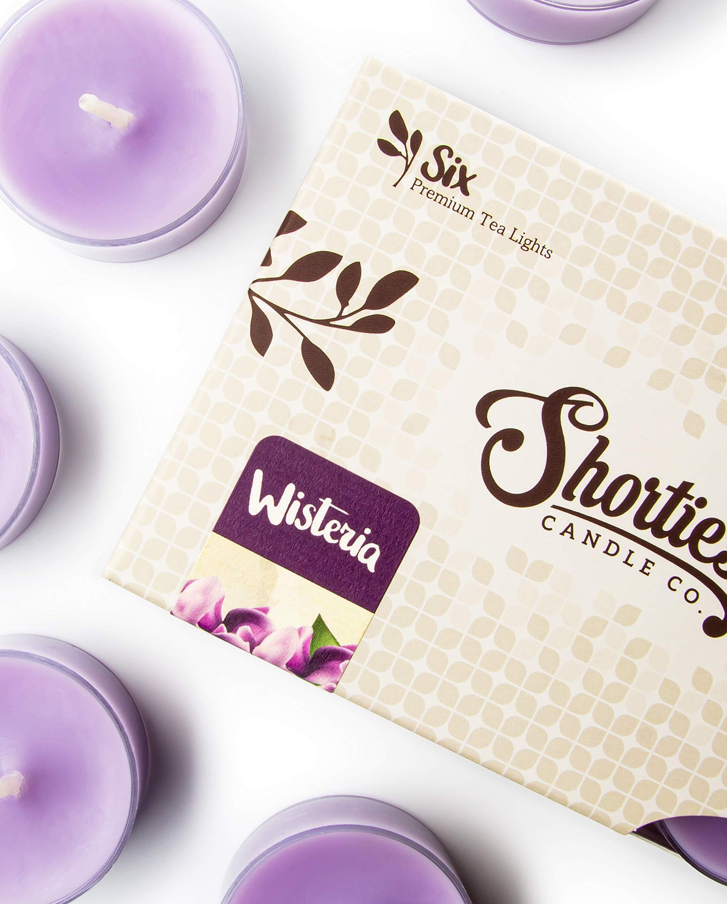 Shorties Candle Company Pure Wisteria Tealight Candles - 12 Pack, Highly Scented, Purple, Model 45133