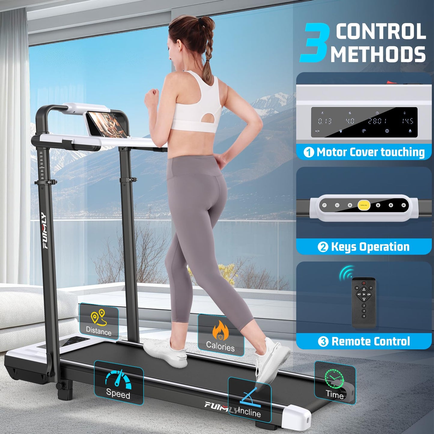 Walking Pad Treadmill with Removable Desk Workstation, 15% Incline Treadmill with Handle Bar, Foldable Treadmills Under Desk, Adjustable Height, 400 lbs+ Capacity, Walking or Running for Home Office