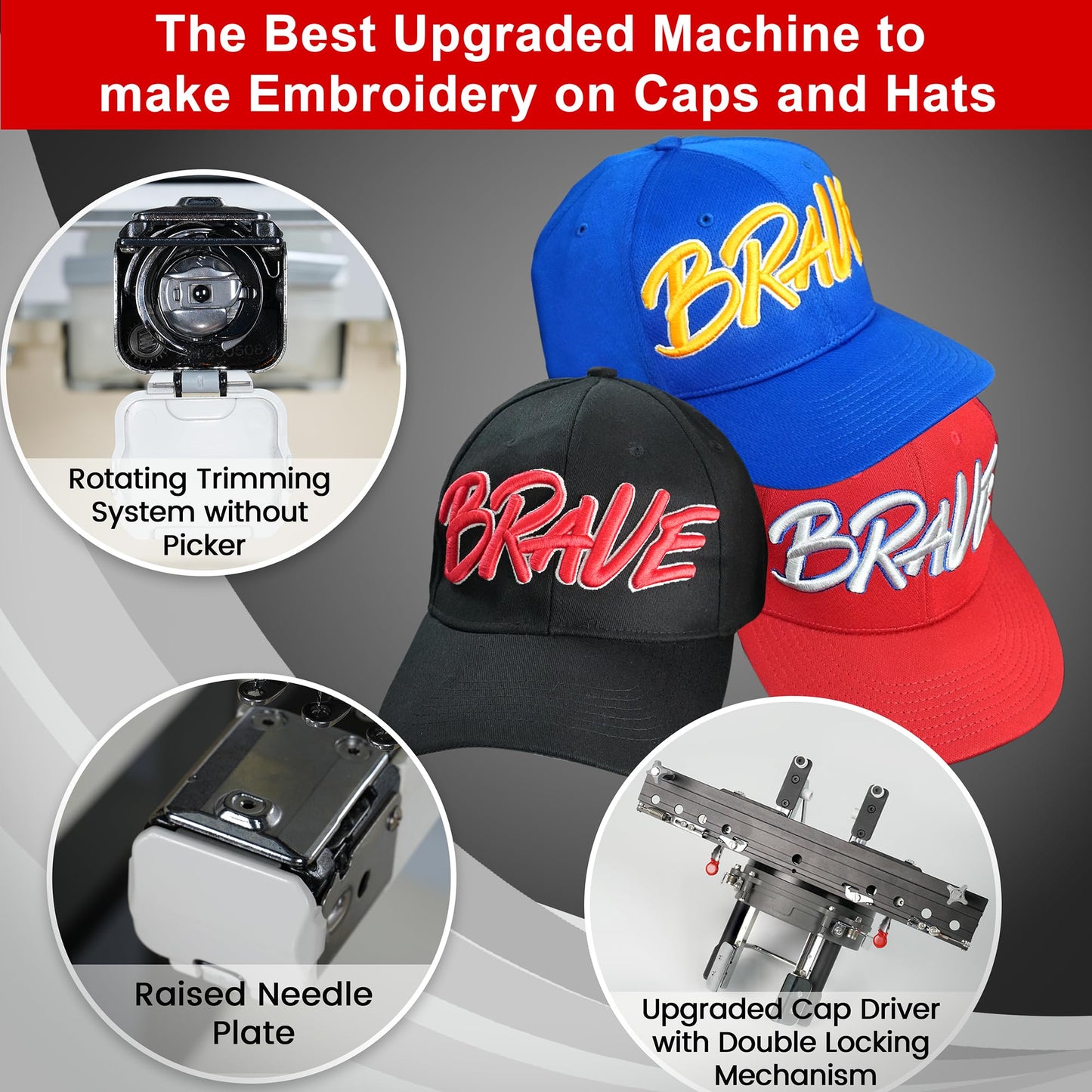 Smartstitch S1501 Plus Beast Embroidery Machine with 15 Needles,24"x16" Large Embroidery Area,1200SPM Max Speed,12" Touch Screen, Wifi available, capable of embroidering on Cap, T-shirt, Flat and more