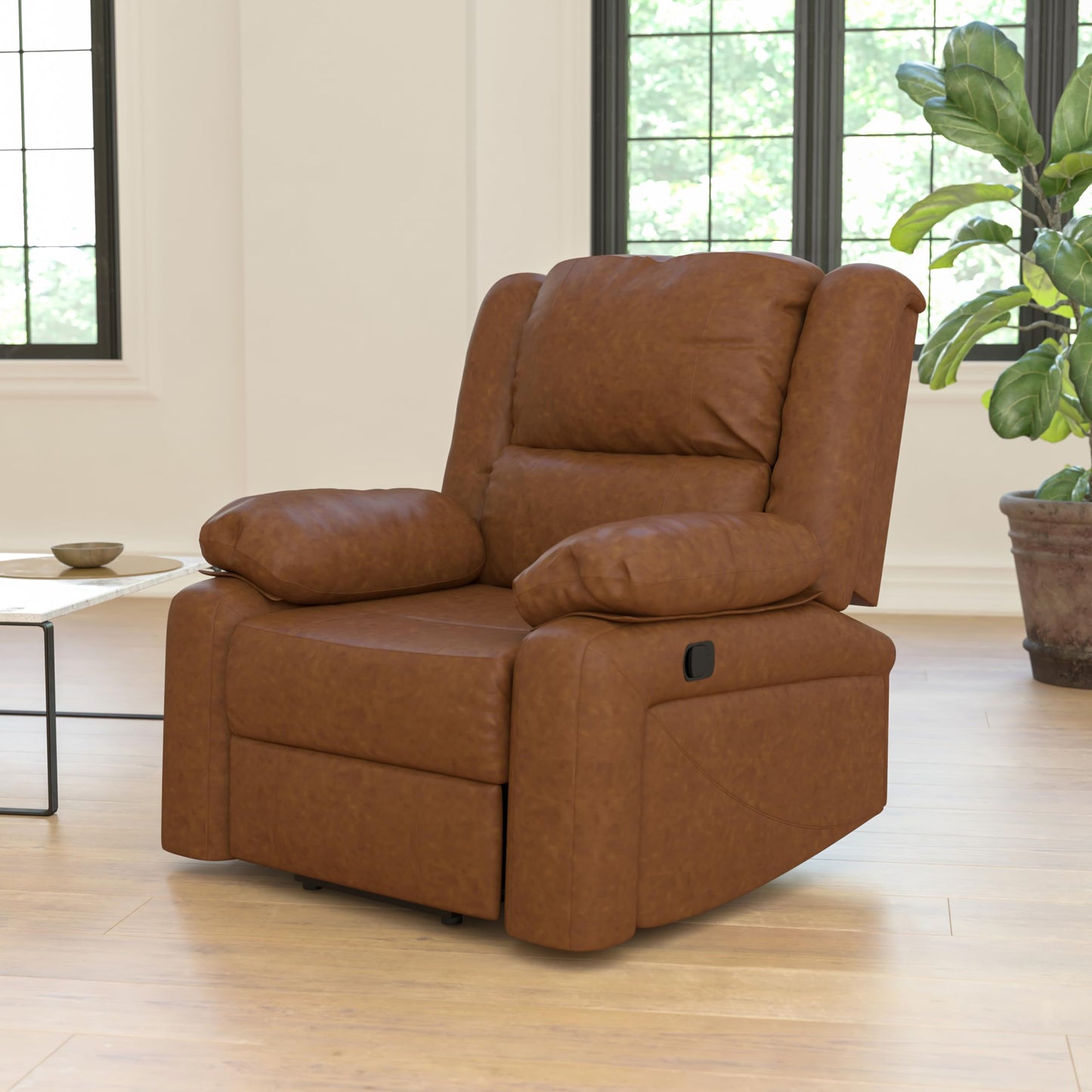 Flash Furniture Harmony Series Cognac LeatherSoft Recliner