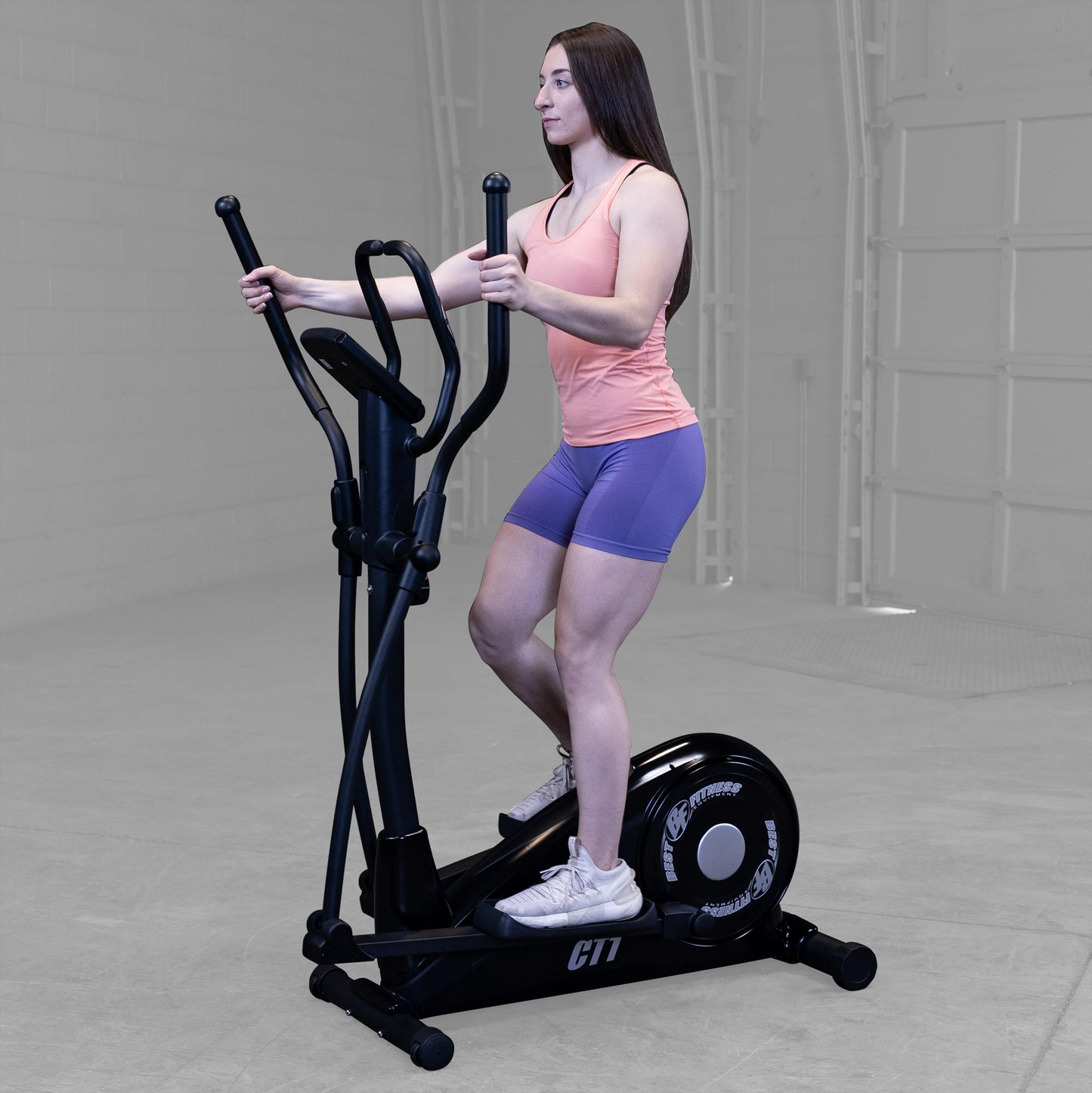 Best Fitness (BFCT1B) Elliptical Trainer Machine, Cardio Workout Crosstrainer Exercising Machines for Home Commercial Gym with 225lb Weight Capacity (Midnight Black)