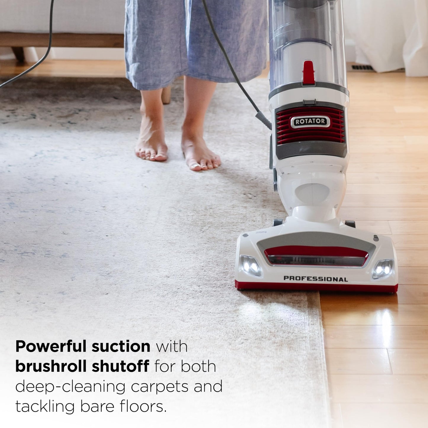 Shark Upright Vacuum Cleaner | Rotator Lift-Away | Pet Hair, Carpet & Hard Floor Cleaning | Dusting Brush, Upholstery & Crevice Tools | HEPA Filter | Swivel Steering | Headlights | White/Red | NV501