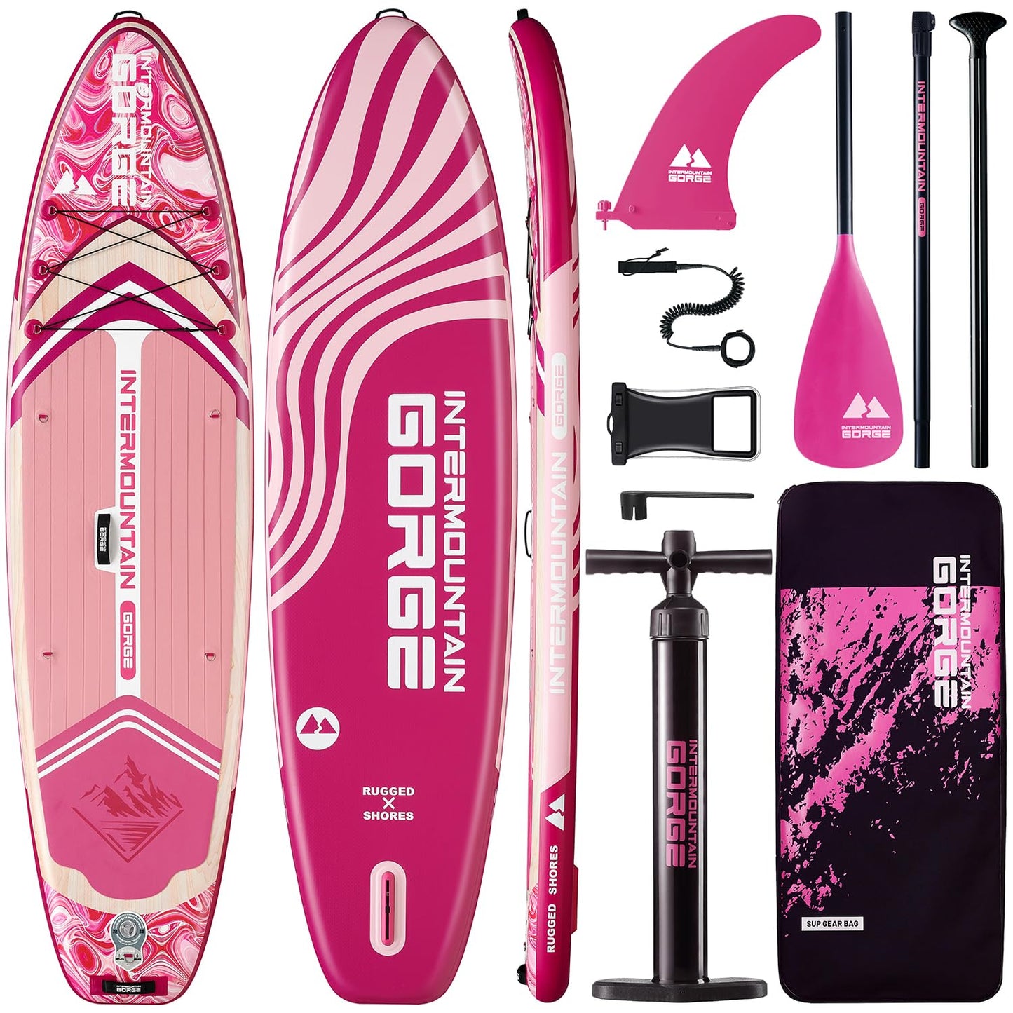 11'x34 Ultra Wide Inflatable Paddle Board, Stand Up Paddle Board &420lb Capacity for All Skill, Paddle Board for Yoga/Family, EVA Deck, US Fin, 100L Bag, High-Pressure Pump, Safety Leash