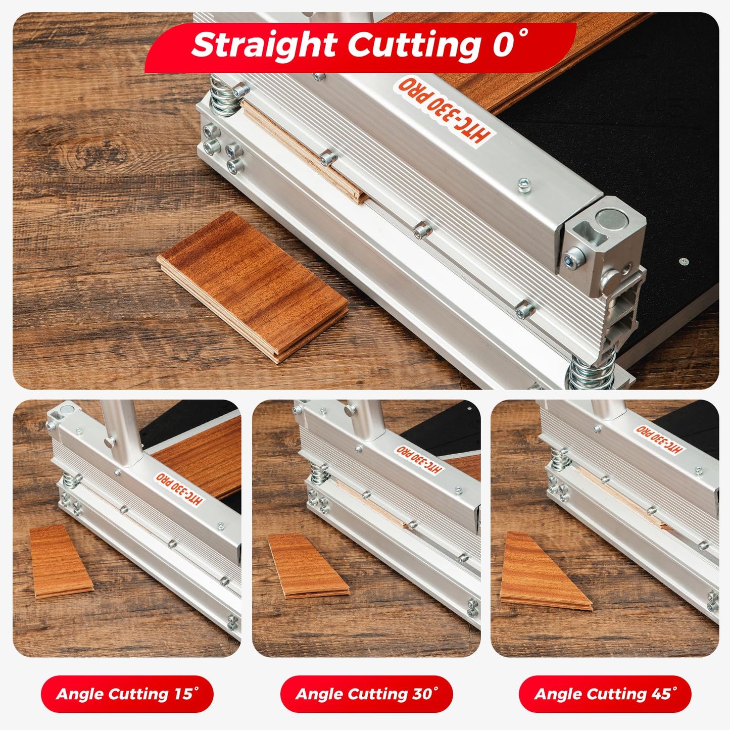 17mm Thick Laminate Floor Cutter 13" with Spare Blade, Manual & Dust-Free, Cuts Laminate,Vinyl Plank,SPC,LVT, Siding – Adjustable 0-45° for Herringbone & Straight Cuts – Heavy Duty for Pro & DIY