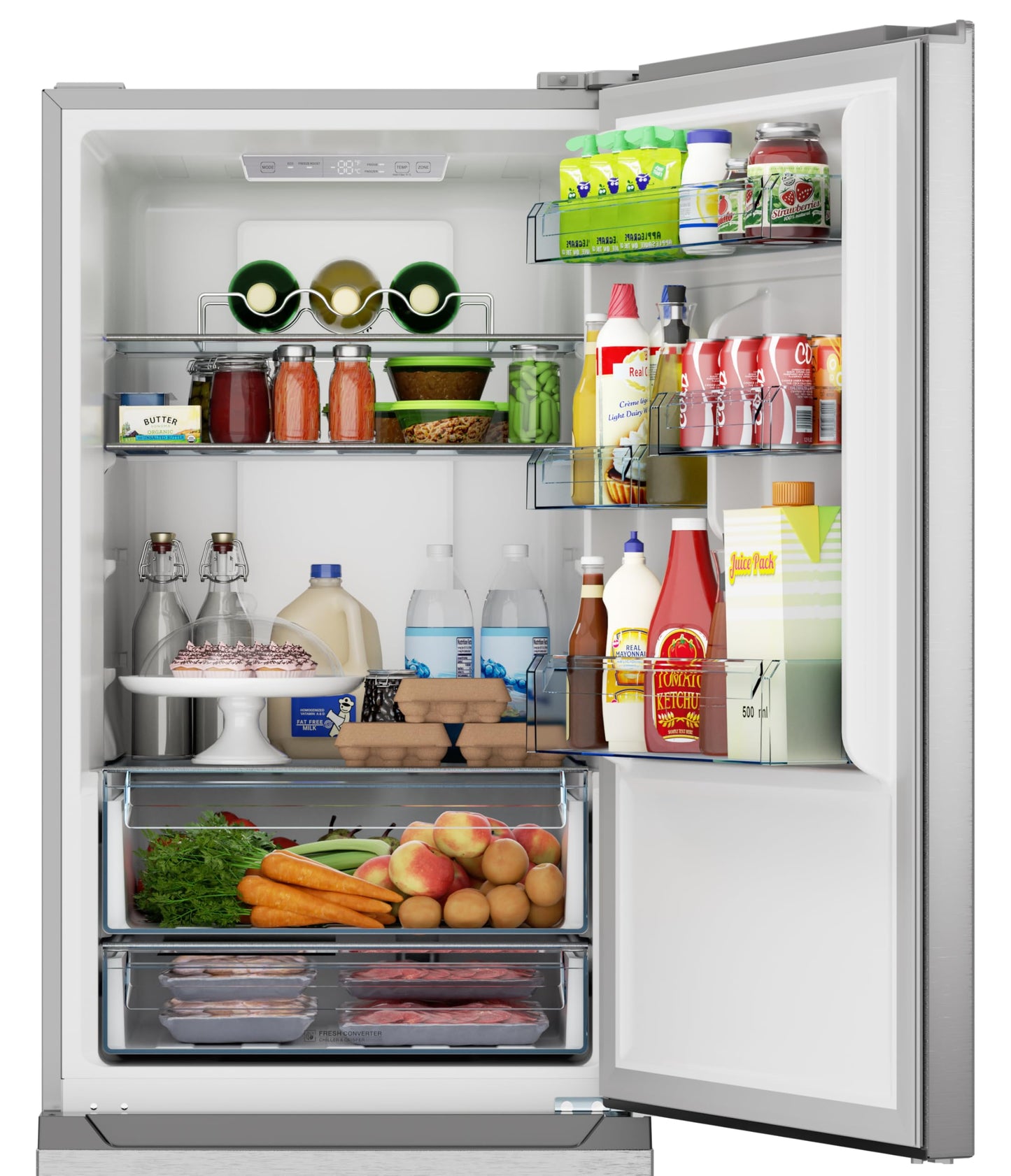 Sharp SJB1255GS Bottom-Freezer Counter-Depth Refrigerator, 24 Inch, 11.5 Cubic Foot, Garage Ready