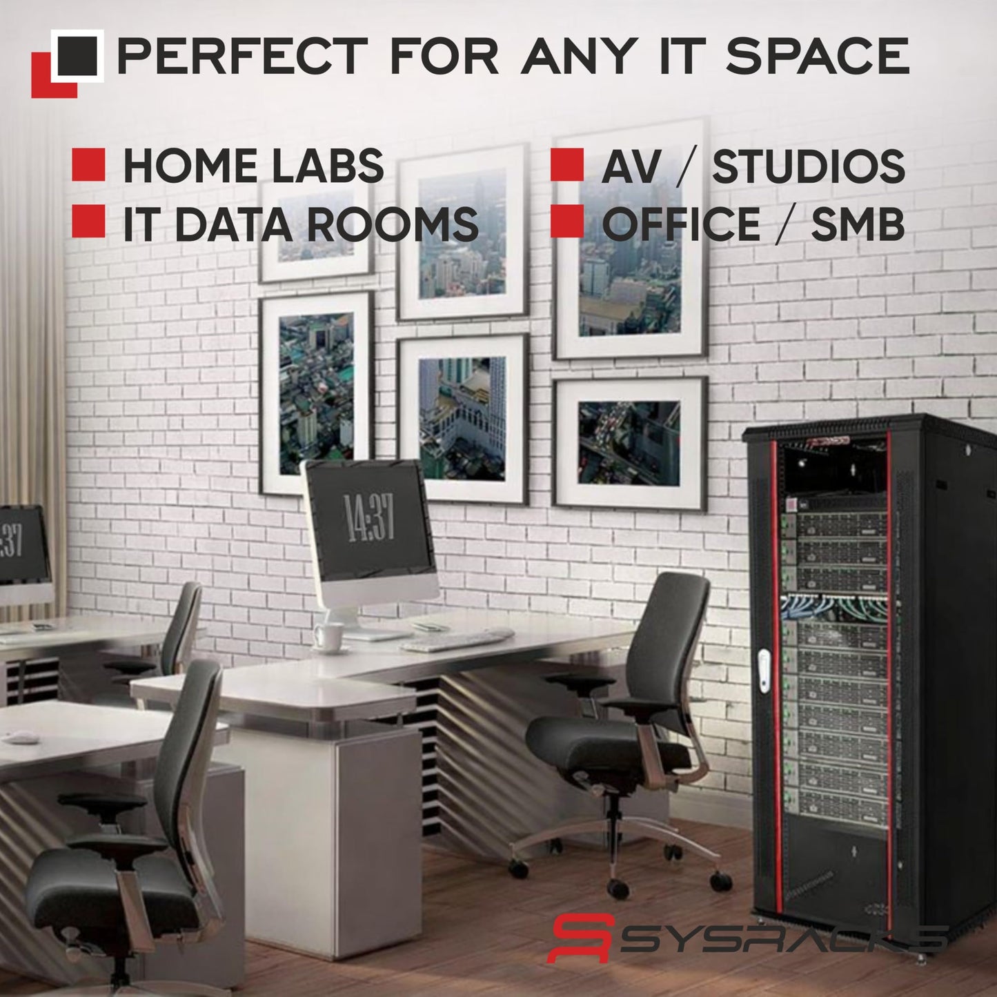 22U Wall Mount Server Rack Cabinet 24” Deep, 19” Network & AV Enclosure for Home Lab with Fan, PDU, 2 Shelves, Locking Glass Door