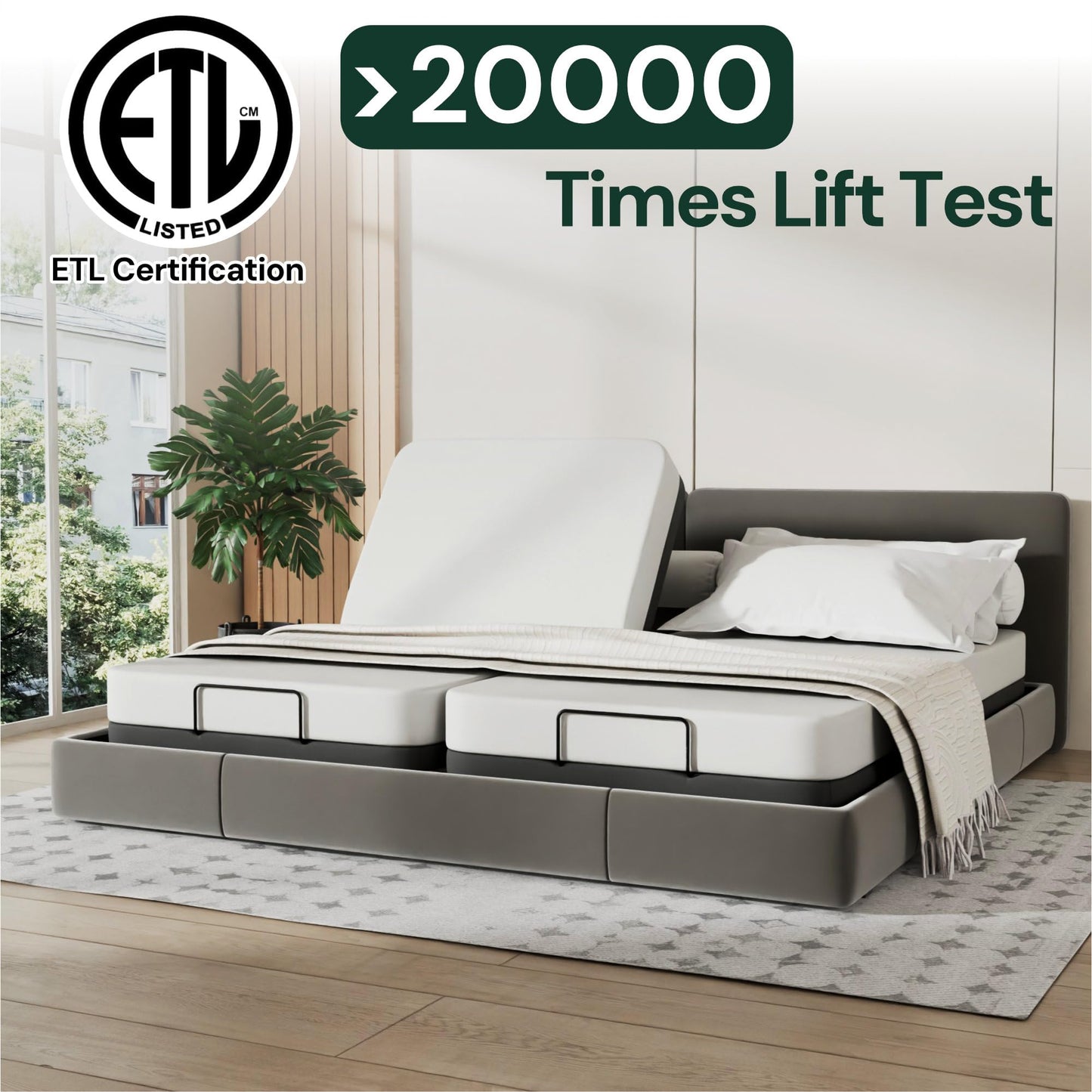 Cozy Castle Adjustable Bed Frame with Wireless Remote, Zero Gravity, Head and Foot Incline, Adjustable Leg Heights, Electric Bed Frame for Ultimate Comfort (TwinXL)
