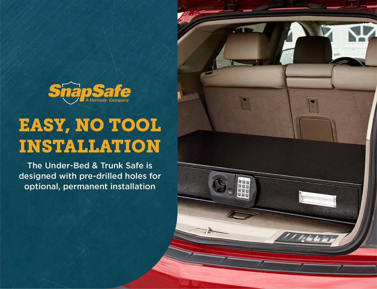 SnapSafe Under Bed Safe, Large – Under Bed Gun Safe for Firearms, Ammunition and Valuables – Fits in Trunk of Small SUVs – Easy Access, Out of Sight, Space Saving – Black, 40 x 6 x 22 Inches