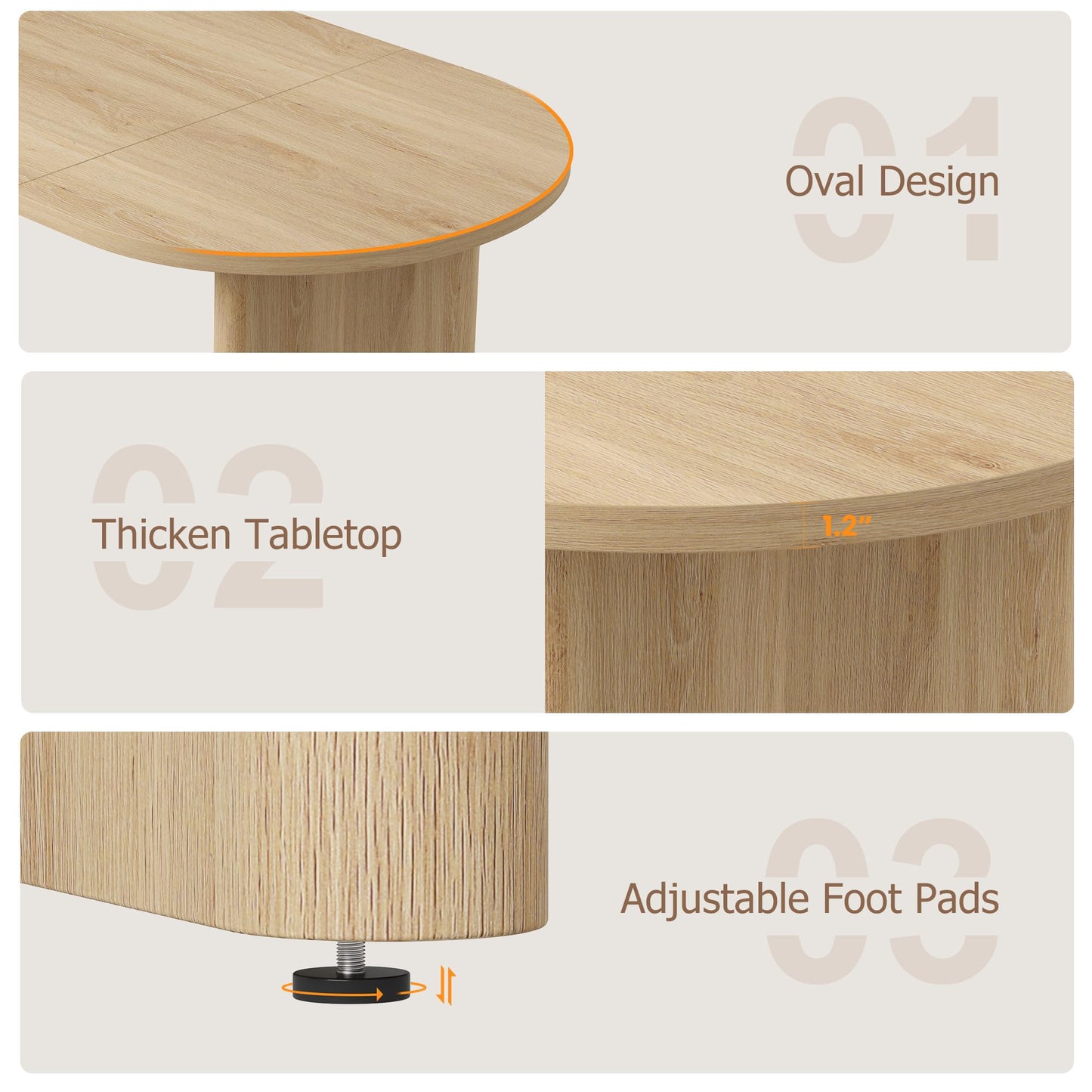 GAOMON 70.8 Inch Oval Computer Desk, Long Large Executive Desk Wooden Home Office Desk, Writing Table Computer Table Workstation for Home Office