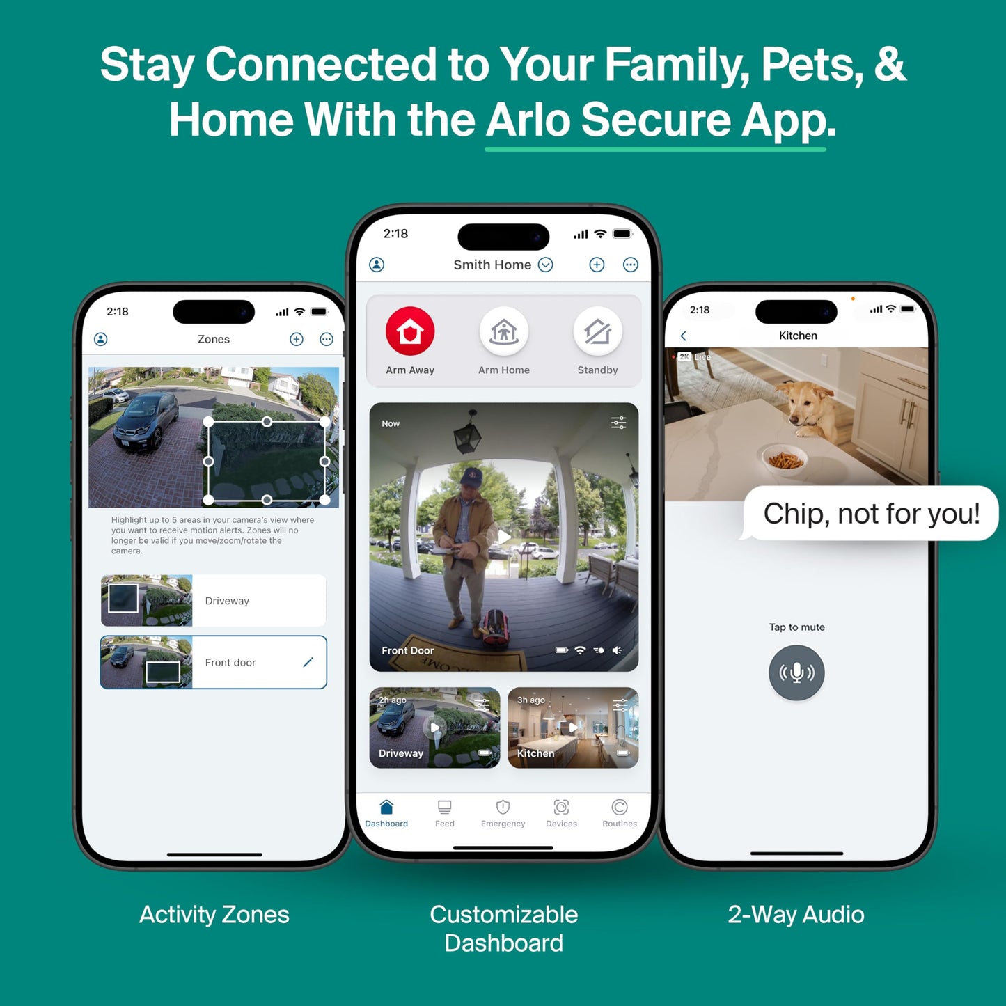 Arlo Essential Security Camera 2K (3rd Gen, 2025 Release) 5 Cam + 6 Months of Secure Plus Plan - Wireless Outdoor Camera, Battery Power, Person Recognition, Package Detection, Animated Preview, White