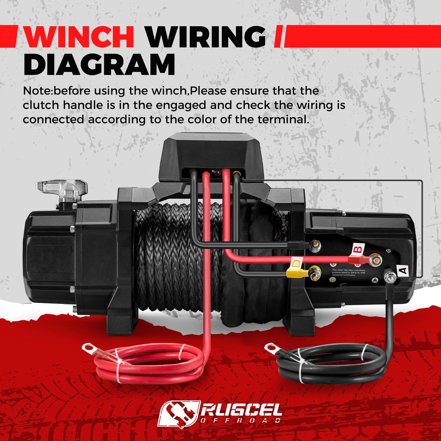 RUGCEL WINCH 20000lb 12V Heavy Duty Truck Winch Waterproof Electric Synthetic Rope Winch,Black Rope,2 in 1 Wireless Remote Control, for Truck SUV, Recreational Vehicle,Tank Series.