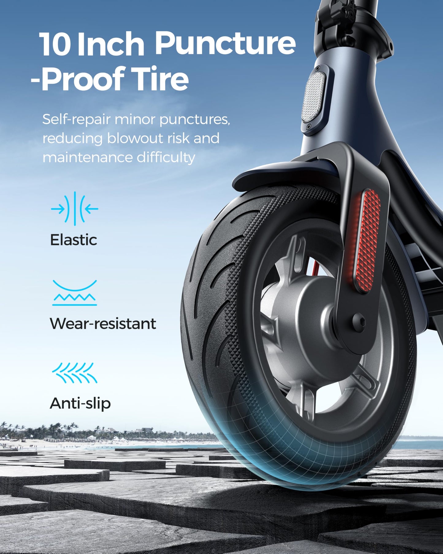 MEGAWHEELS Electric Scooter,Electric Scooter Adults,10in Pneumatic Tires,350W Motor,19 Miles Range,E Scooter with Smart APP Control for Commuting, Outdoor, Short Travel UL2272