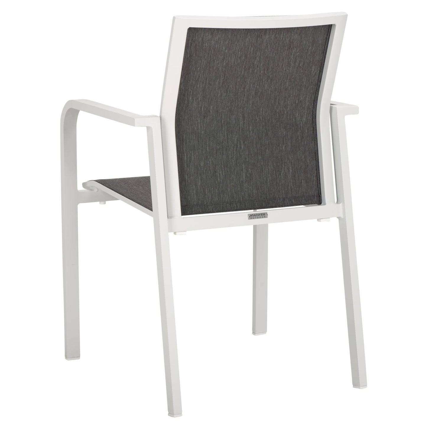 SAFAVIEH Outdoor Patio Furniture Dexter White Armchair Set of 2 (Fully Assembled)