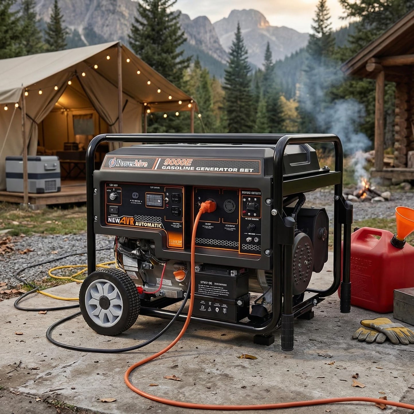 7500 Watt Generator for Camping Home Use RV & Emergency Ready, Remote Electric Start Gas Powered, Transfer Switch Ready with Wheel Kit, CO Sensor