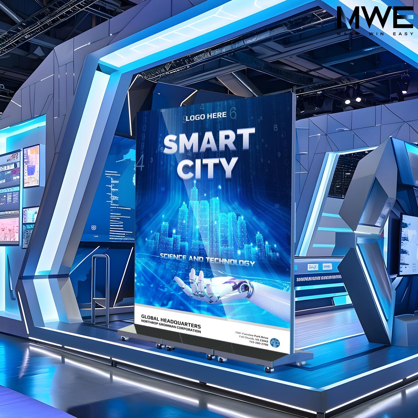 80 Inch LED Digital Signage Display, Foldable Seamless Stitching Kiosk, P1.86 GOB LED Screen Poster with Flight Case, Commercial Advertising Display for Events, Rentals and Weddings (Black, 1 Unit)