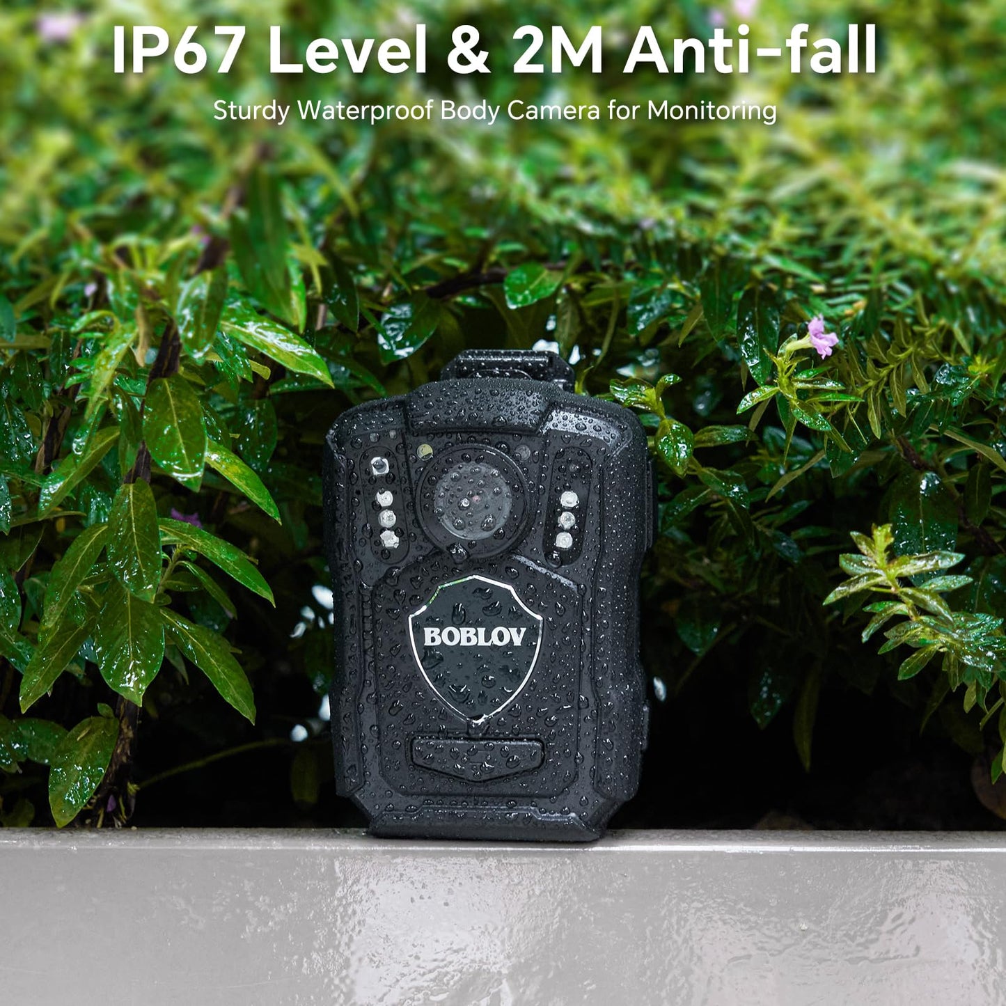 BOBLOV M5 2K 256G Police Body Camera, GPS Enabled &1440P Body Mounted Cam, Body Cam Built-in 4200MAH Battery,15Hours Record, IP67 Water Resistant, for Law Enforcement, with Car Suction Mount