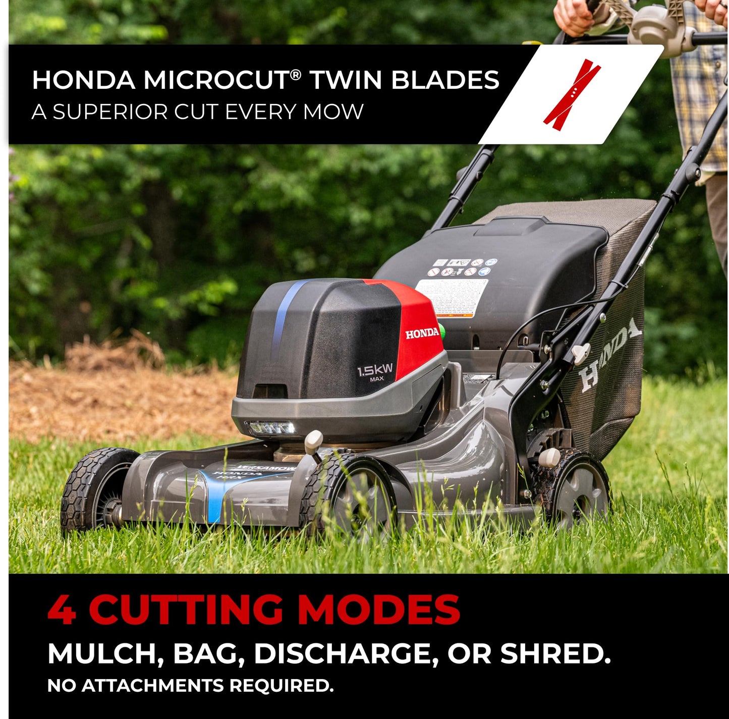 Honda HRX-BV 21-Inch Walk Behind Battery Powered Lawn Mower, Variable Speed Self Propelled Lawn Mower with 2.2 Bushel Capacity, Easy-Off Grass Bag, Clean Cuts in Thick and Tall Grass (HRX217YXBVKA4)