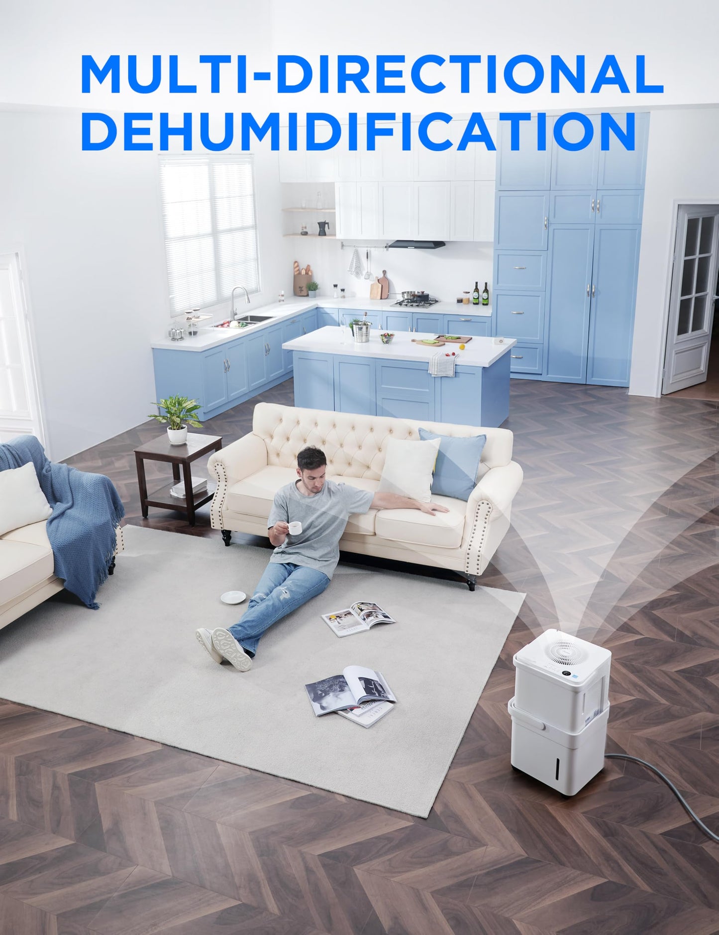 Midea Cube 20 Pint Dehumidifier for Basement, Up to 1,500 Sq. Ft. dehumidifier with drain hose, ENERGY STAR Certificated, Smart Control, Compatible with Alexa, White