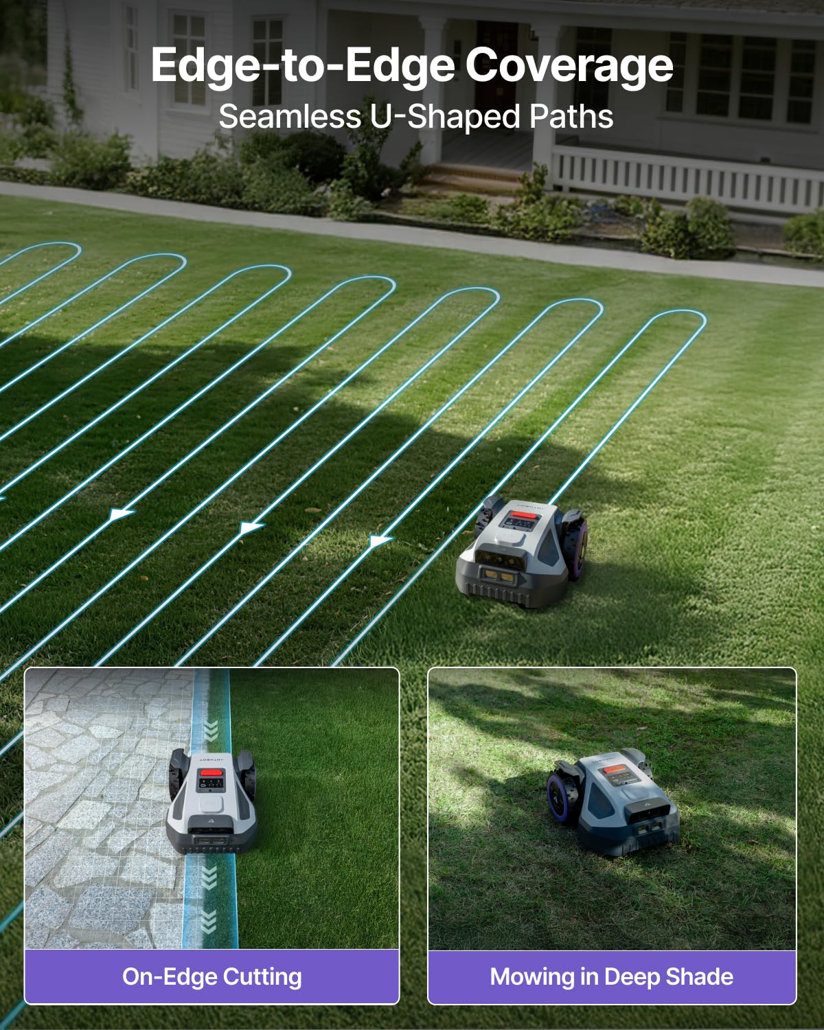 ANTHBOT M5 with Garage Robot Lawn Mower, RTK+NRTK Navigation Perimeter Wire Free 1/4 Acre, Vision Obstacle Avoidance Robotic Lawnmower with Automatic Mapping Zone Division, 45% Slope, App Control