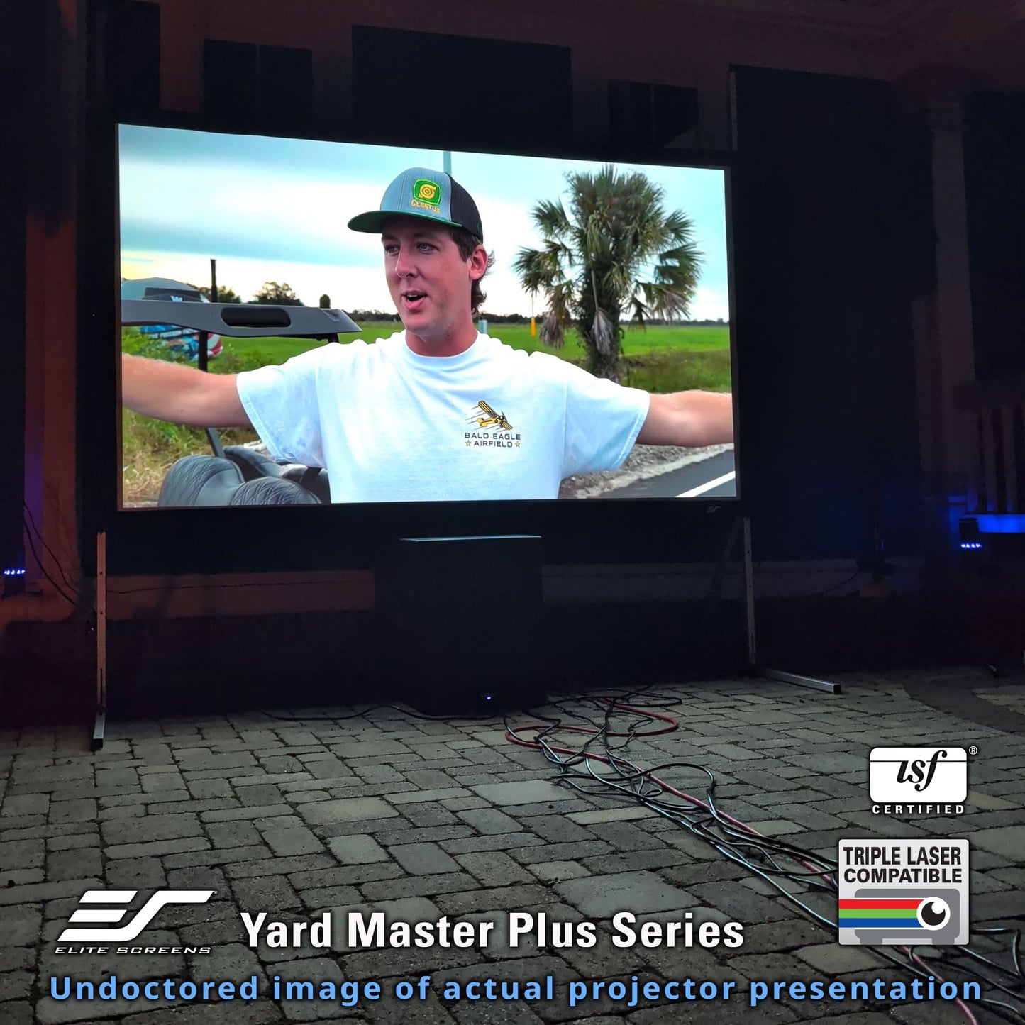 Elite Screens Yard Master Plus, 135-INCH 16:9 Height Setting Adjustable Portable Projector Screen, 4K HD Outdoor Indoor Movie Theater Front Projection, US Based Company 2-YEAR WARRANTY, OMS135H2PLUS