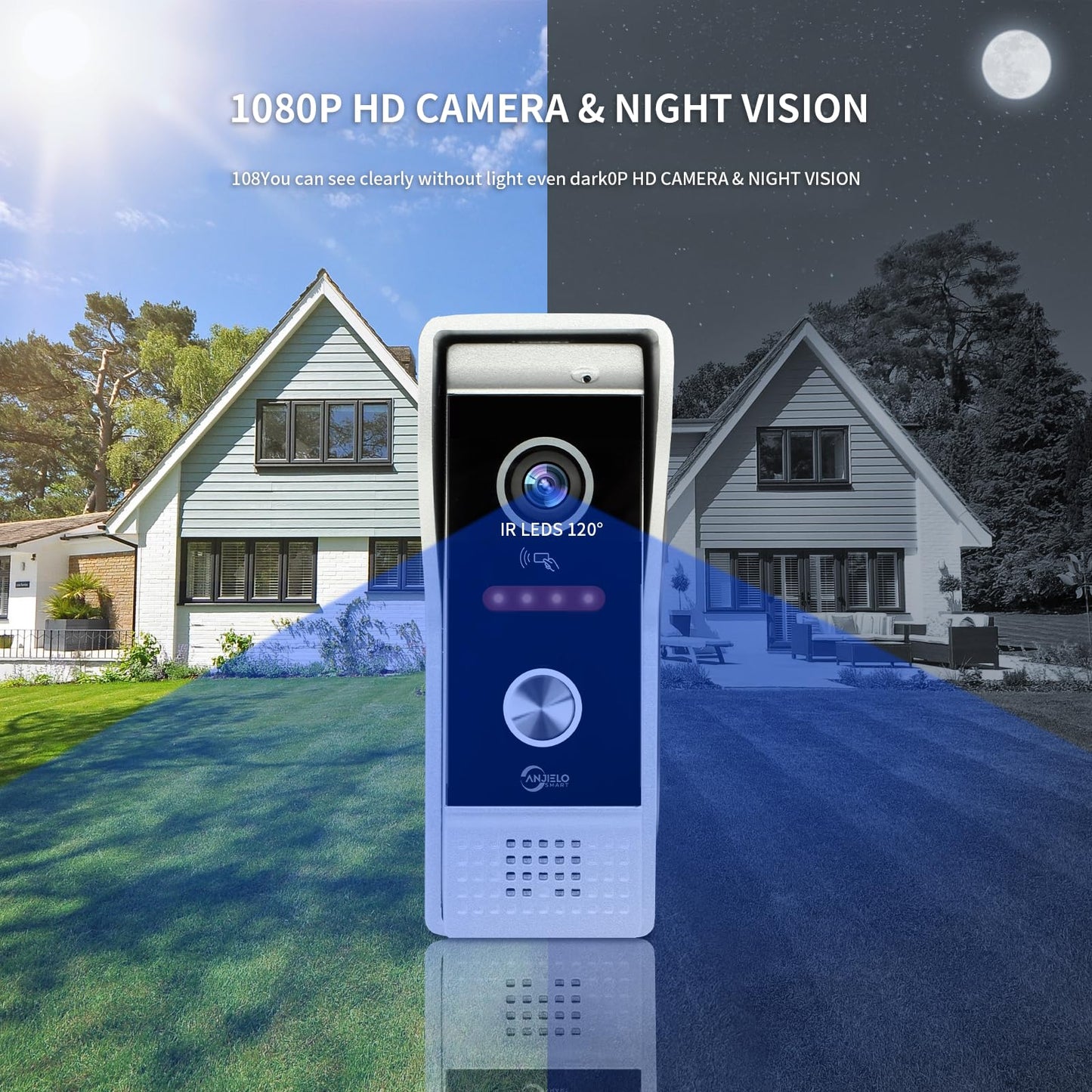 Video Doorbell Intercom System,10 Inches Touch Screen (Black) Video Doorbell Door Phone System,Support Remote Unlock, Dual-Way Intercom,Night Vision for Villa House Apartment (1-Camera + 1-Monitor)