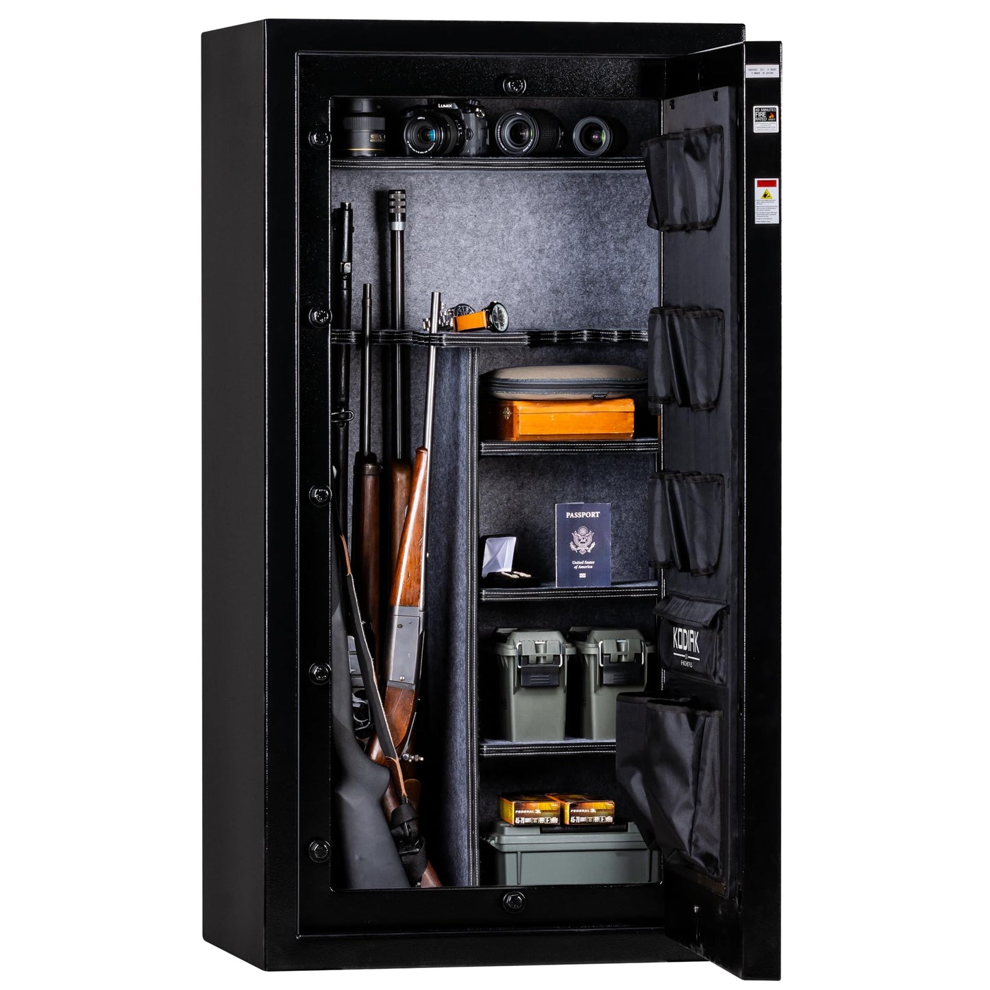 Kodiak Gun Safe for Rifles & Pistols, KBX5629 by Rhino Metals with New SafeX Security System, Safely Stores 42 Long Guns & 9 Handguns, Door Organizer for Handguns & Ammo, 390lbs
