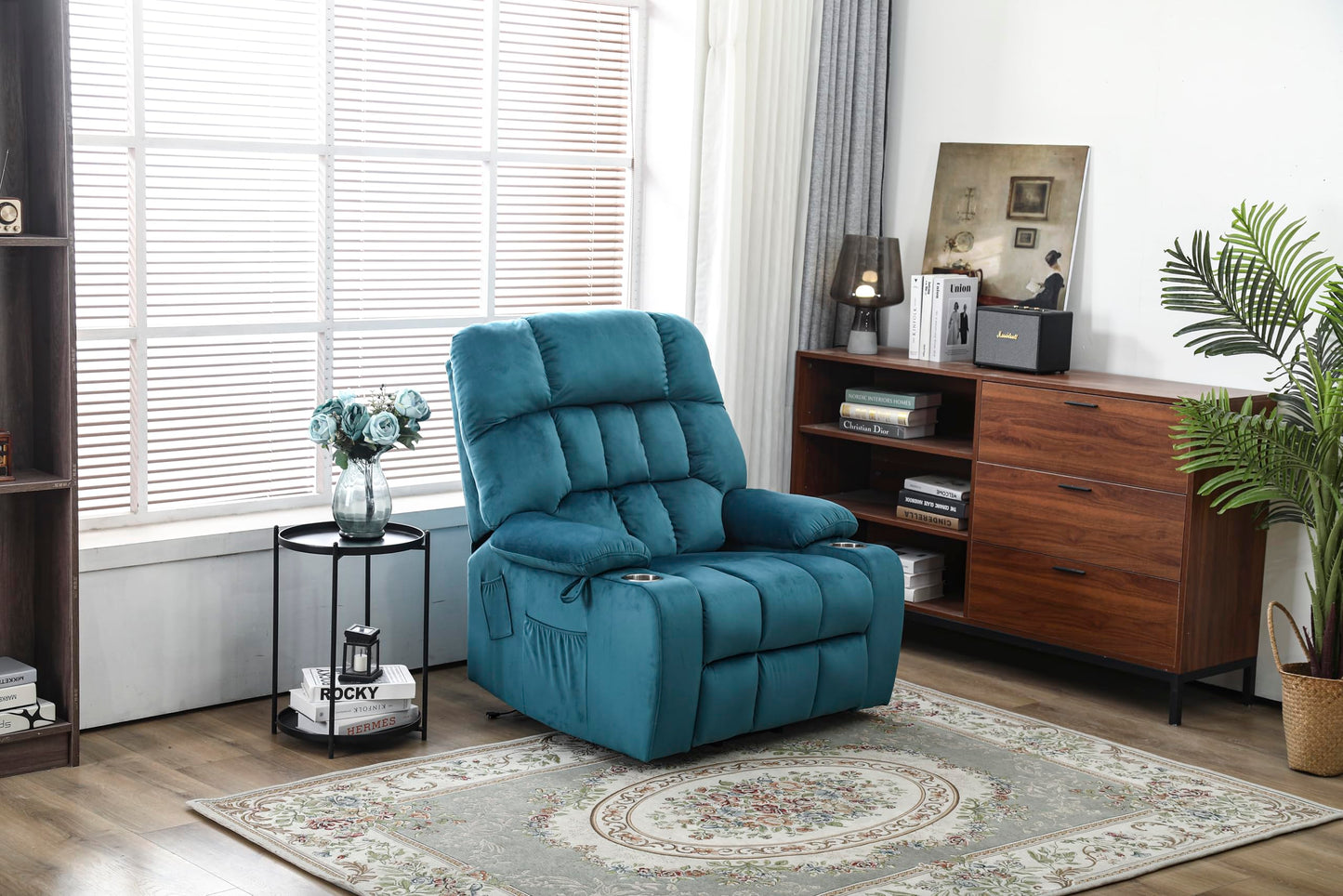 GDFStudio Oversized Power Lift Recliner Chair with Heat and Massage Electric Reclining Sofa Chair with Dual Remote Cup Holders Side Pockets OKIN Motor for Living Room Bedroom