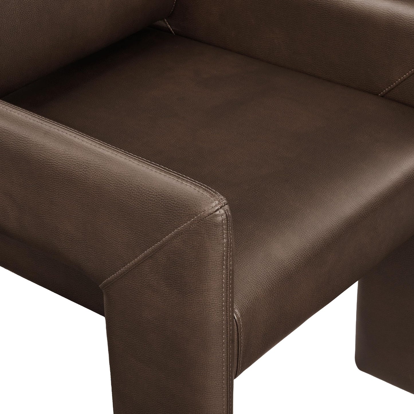 Modway Daven Fully Upholstered Vegan Leather Dining Chair in Espresso – Mid-Century Modern Faux Leather Accent Chair with Cushioned Seat for Living Room, Office, Bedroom