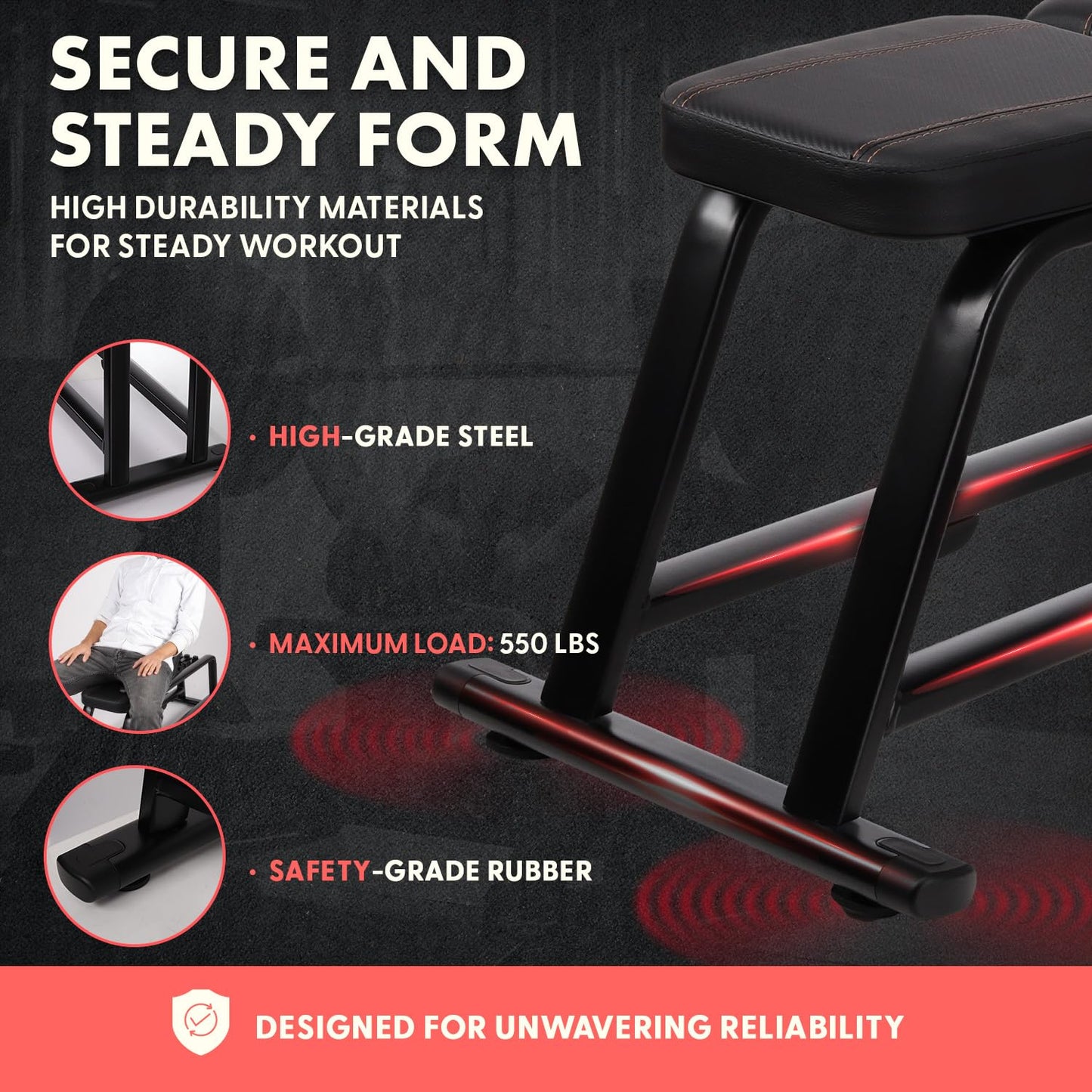 SQUATZ Foldable Flat Weight Bench, Heavy-Duty Workout Bench for Home Gym, Compact and Portable Design, Adjustable and Durable Built with Cushioned Backrest for Strength and Resistance Training