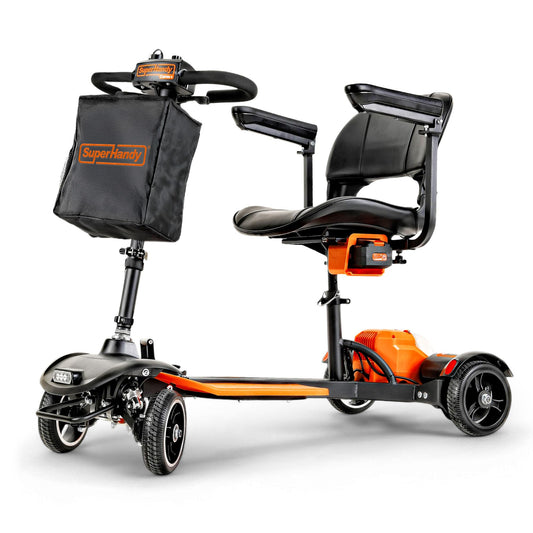 SuperHandy Passport Prime Power Mobility Scooter – Ultralight Aviation-Grade Aluminum Frame, Foldable & Compact, for Indoor & Outdoor, 48V Li-Ion Battery