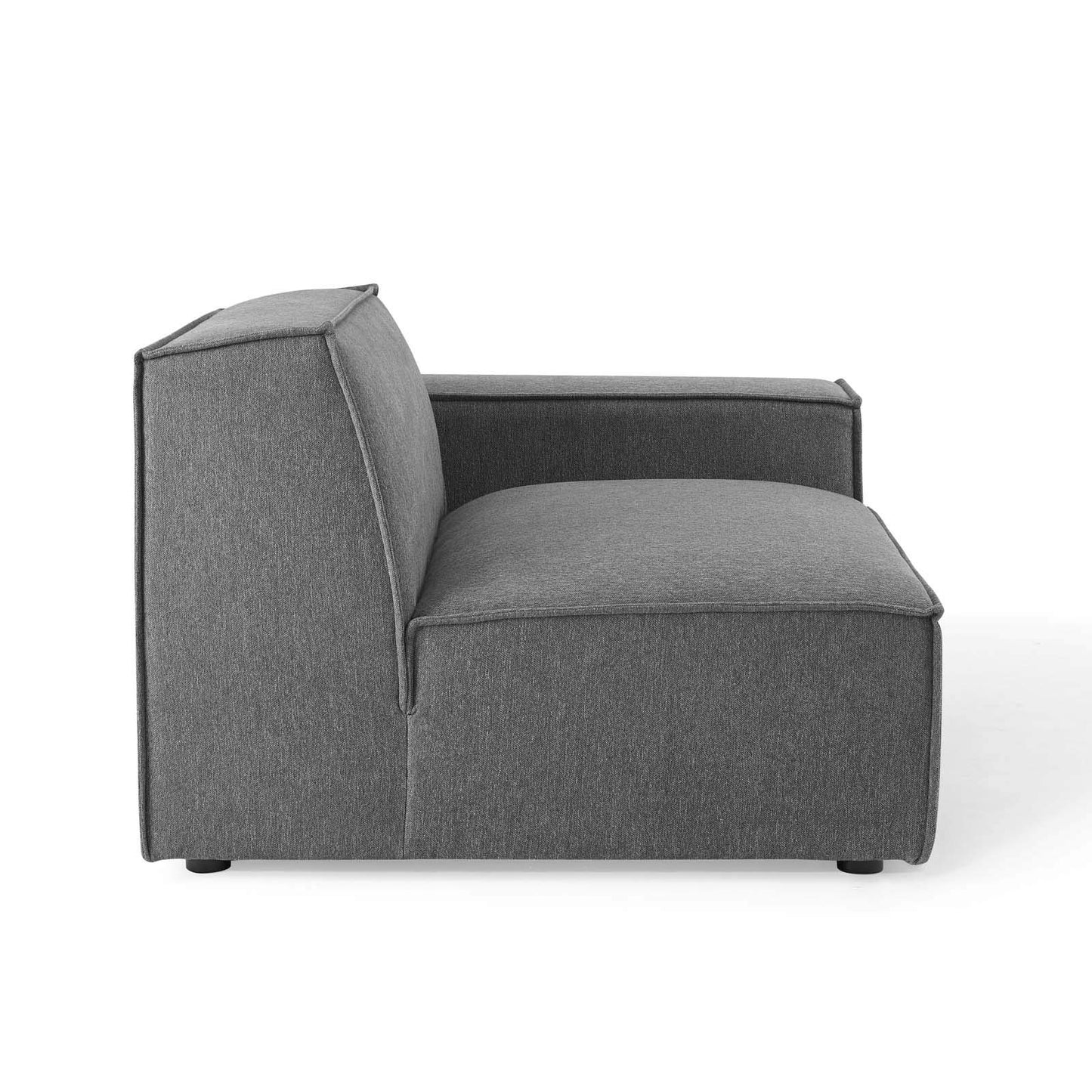 Modway Restore 4-Piece Upholstered Sectional Sofa in Charcoal
