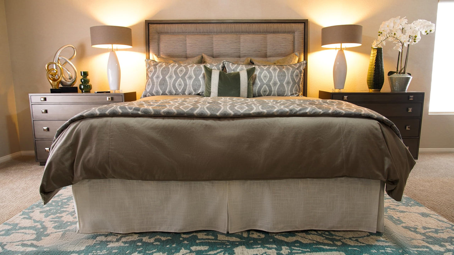 Split King Bed Skirt Designed for Adjustable Beds - Patented Staydae System