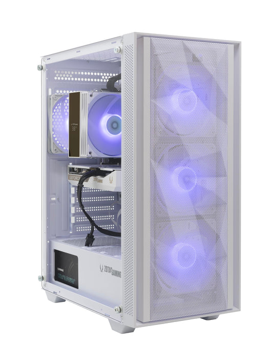 ZOTAC MEK Gaming PC Desktop, NVIDIA GeForce RTX 5060 8GB GDDR7, AMD Ryzen 5 9600X Up to 5.4GHz, 16GB DDR5, 1TB NVMe SSD, 650W 80+ Gold PSU, WiFi 6E, Bluetooth 5.3, Windows 11 Home, White