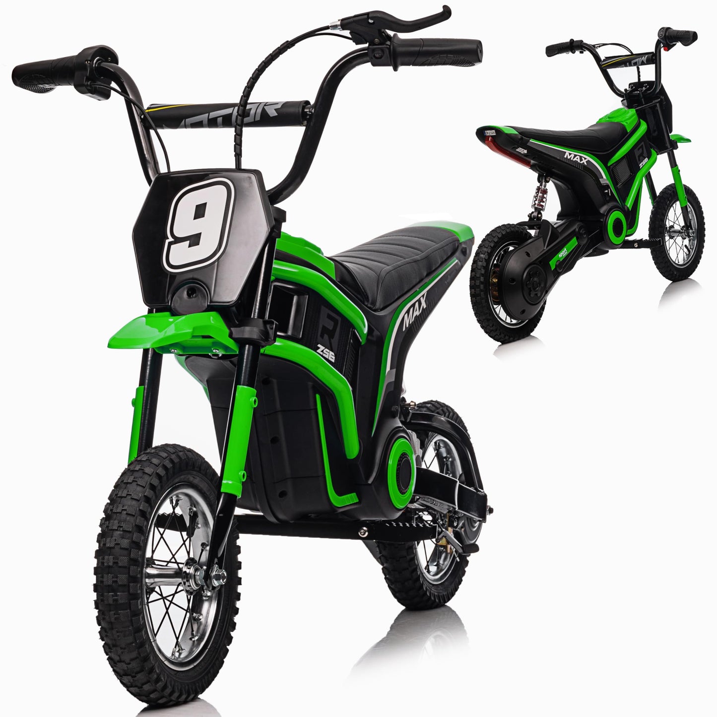 Garvee Kids Ride On Electric Dirt Bike,Kids All Terrain Electric Motorcycle,24V 350W Ride On Toy for Toddlers, Up to 14.5 MPH,Load 135 Lbs,Shock Absorption