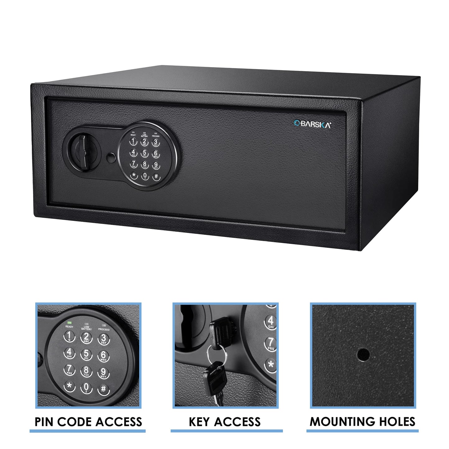 Barska Digital Keypad Home & Office Steel Security Safe Lock Box with Deadbolts - 1.2 Cu Ft Standard
