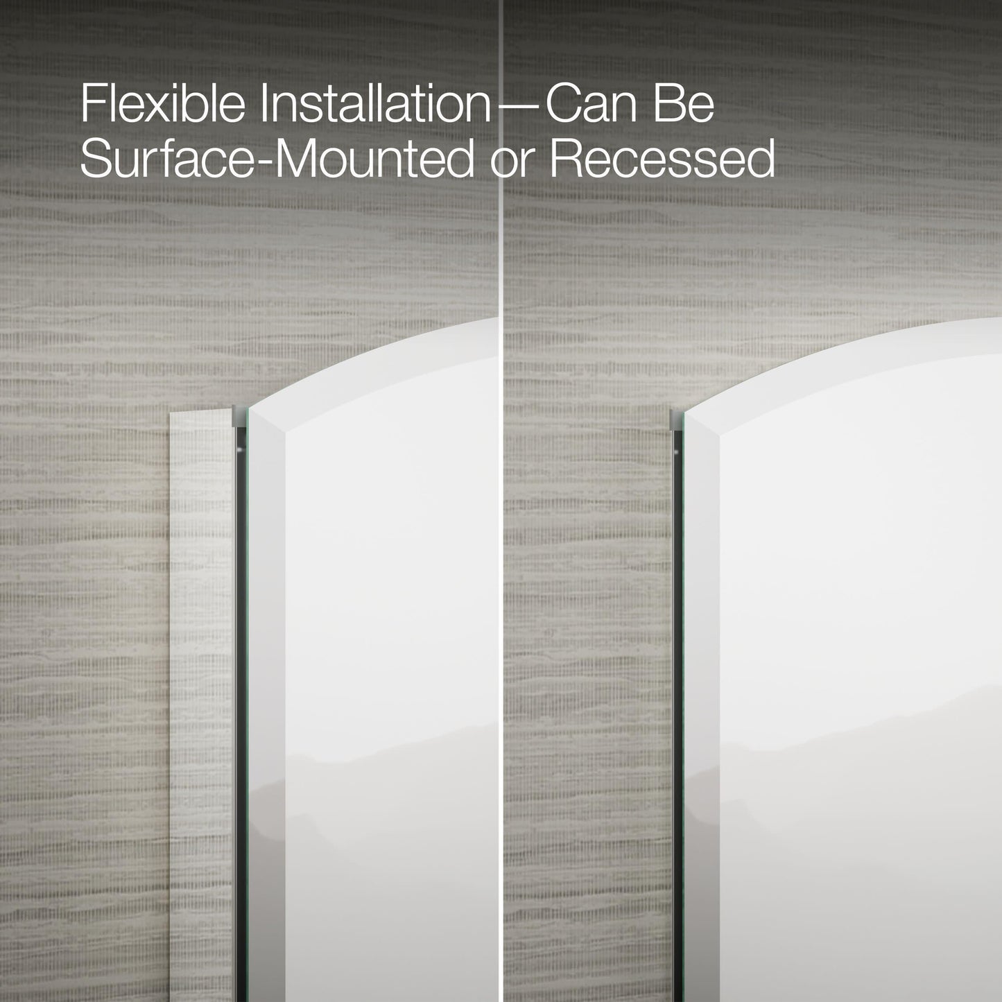 Kohler 3073-NA Archer 20" W x 31" H Aluminum Single-Door Bathroom Medicine Cabinet with Mirror, Recessed or Surface Mount Bathroom Wall Cabinet, Beveled Edges
