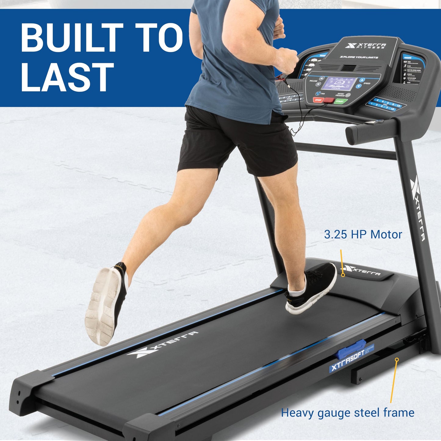 Xterra Fitness TR75 Sport Series Premium Folding Smart Treadmill, Handlebar Speed and Incline Controls, Large XTRASoft Cushioned Running Deck, Built-in FTMS-Enabled Bluetooth with XF Connect Fitness