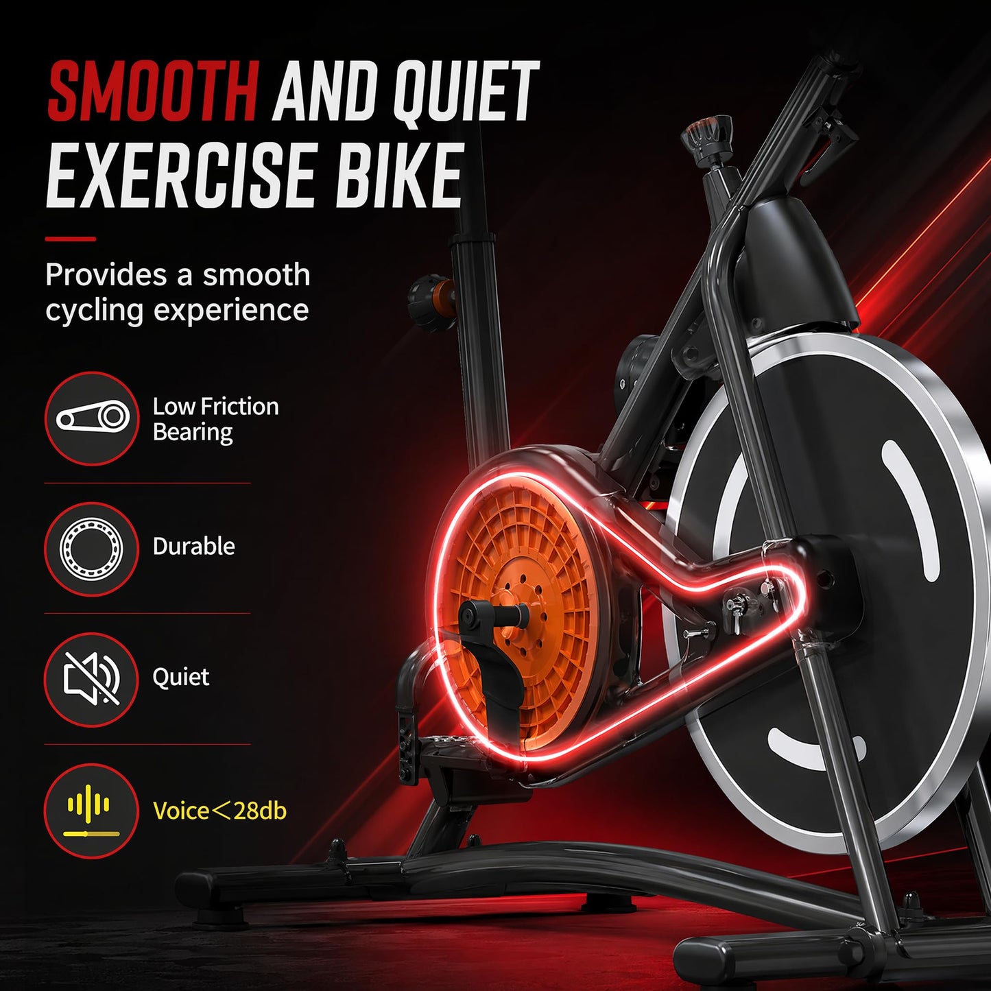 Exercise Bike, Stationary Bikes for Home, Compact Indoor Cycling Bike