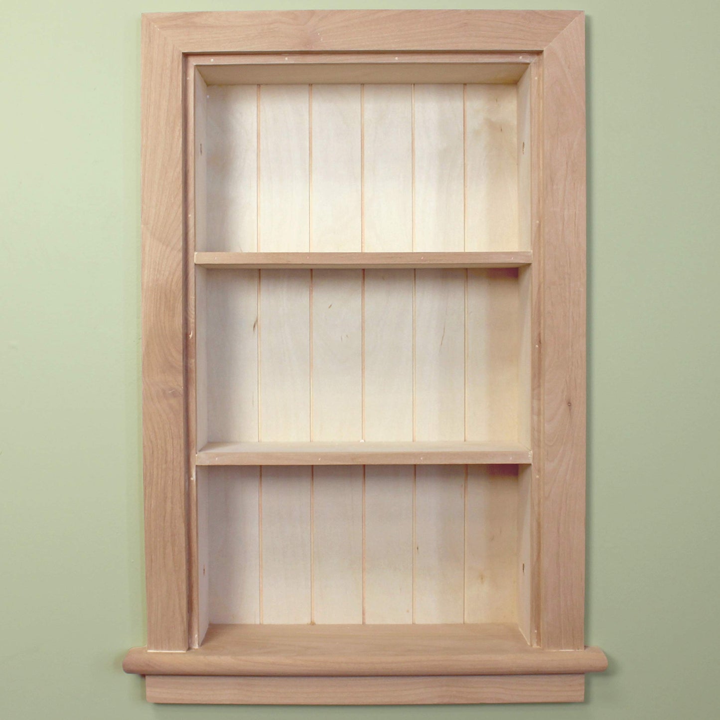 Fox Hollow Furnishings 14x24 Aiden Recessed Wall Niche Medicine Cabinet Replacement, in The Wall Bathroom Cabinet Insert Shelf/Shelves, Made in North America, Real Wood, NO MDF, Beadboard, Unfinished
