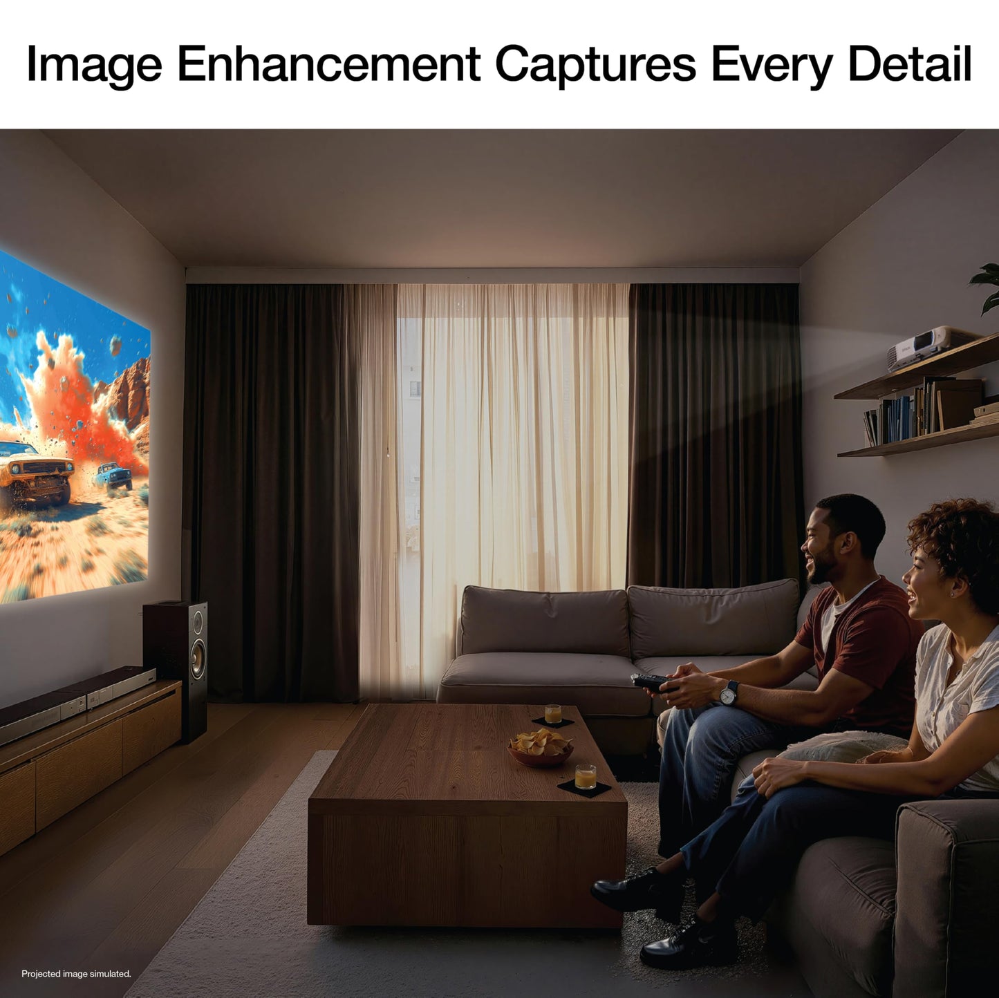 Epson Home Cinema 1100 3-Chip 3LCD Wireless 1080p Projector, Streaming with Apple AirPlay, Miracast, Home Theater/Gaming, 3,400 Lumens Color and White Brightness, Speaker, 16000:1 Contrast, 2X HDMI