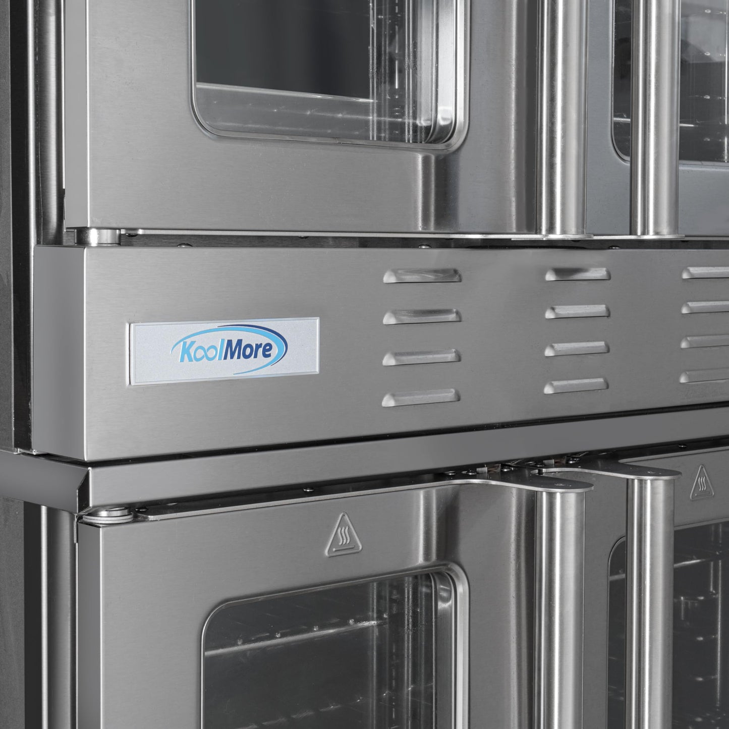 KoolMore 38 in. Full-Size Double Commercial Natural Gas Convection Oven 108,000 BTU With Stacking Kit in Stainless-Steel (KM-DCCO54-NG)
